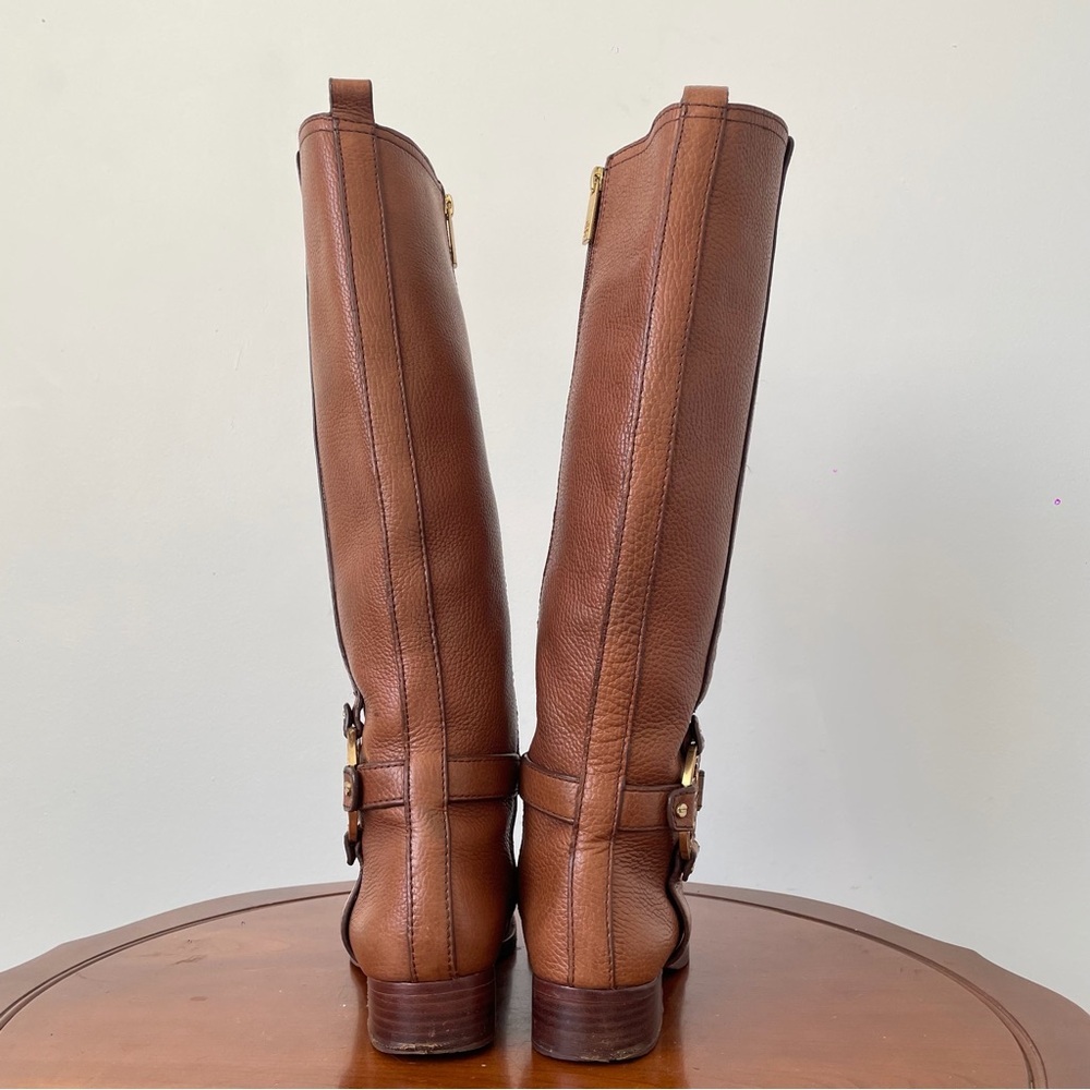 Tory Burch Amanda Black Pebbled Leather Riding boots | US 7 - Picture 2 of 11